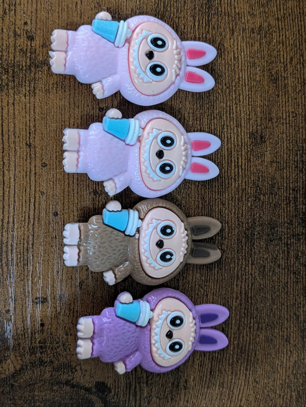 Cute Labubus Character Kids Hair Clips - Pink, Brown, Purple